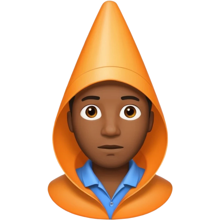 Black man inside a cone emoji