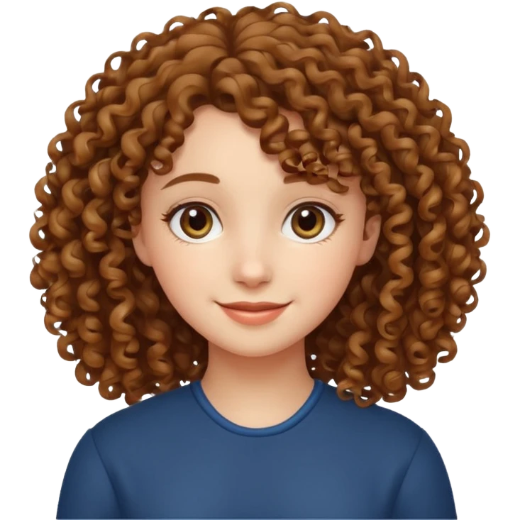 Kumral kıvırcık saçlı güzell kızz  emoji