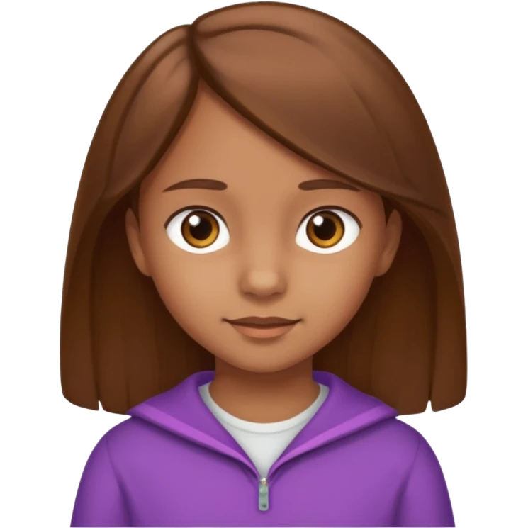 9 year old light brown skinned girl with brown hair  emoji