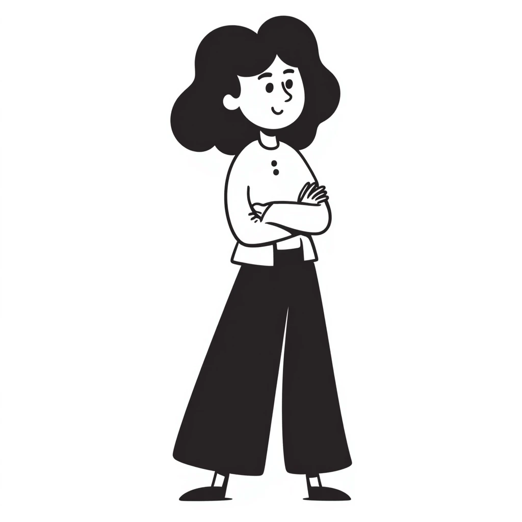 confident mom, hand drawn doodle style emoji