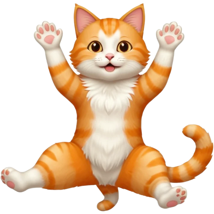 Funny Cat with feet in the air emoji