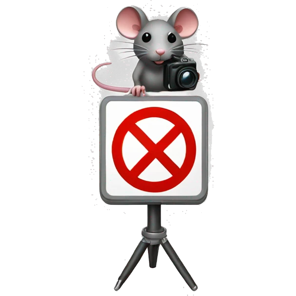 Rat camera plus prohibitted sign emoji