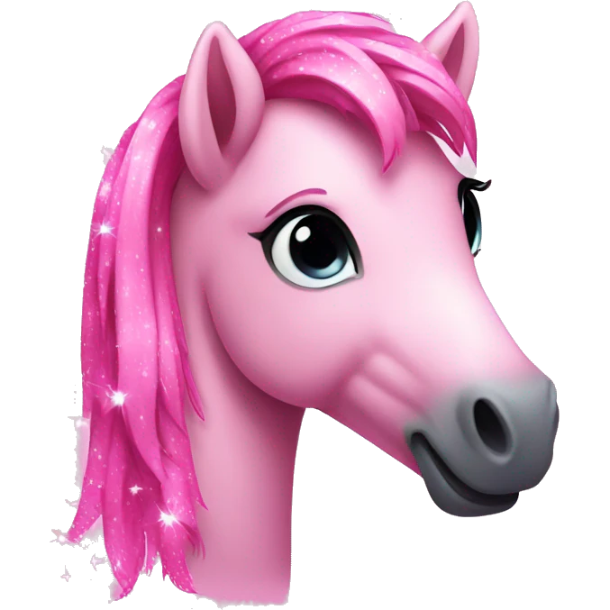 Pink pony with sparkles  emoji
