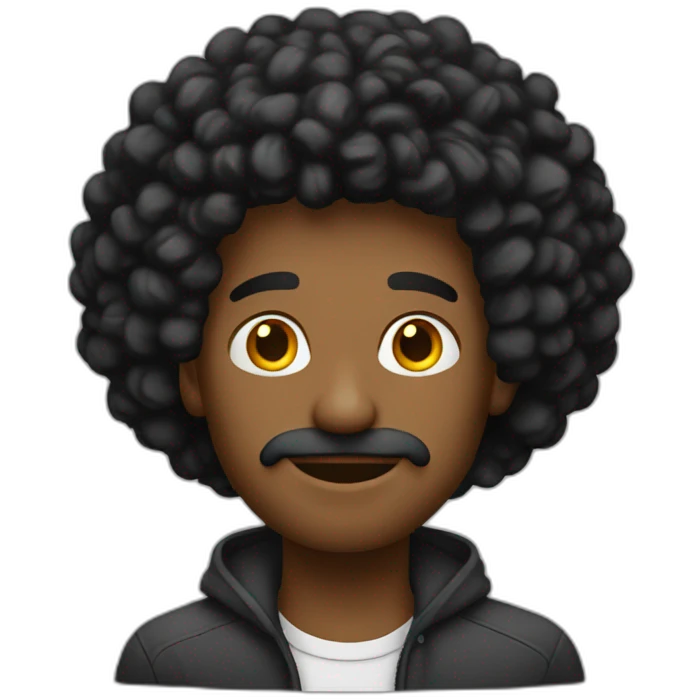 Hombre pelo negro largo emoji