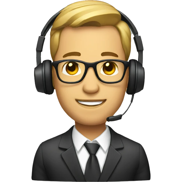 man in a business suit and headphones emoji