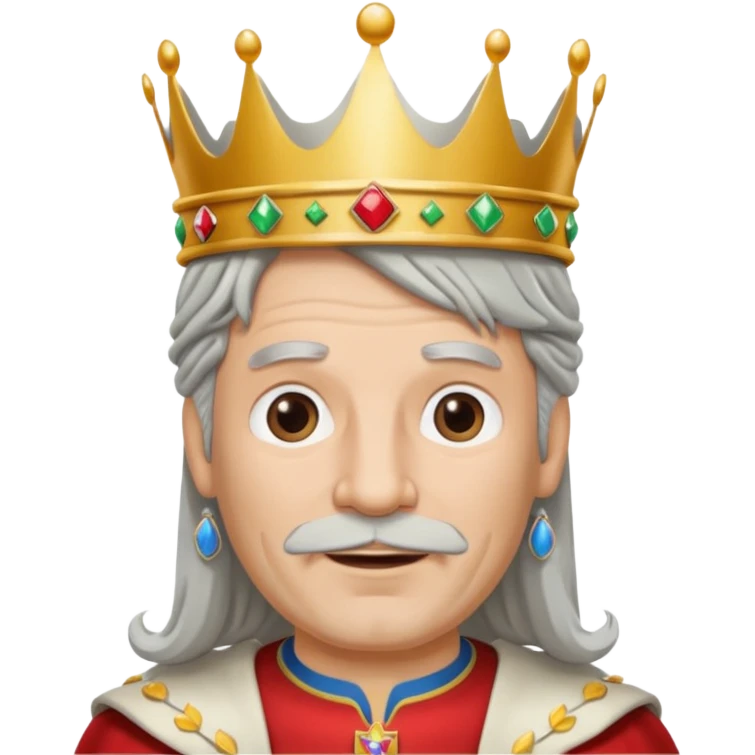 Burger King Crown guy with long grey hair and no facial hair emoji
