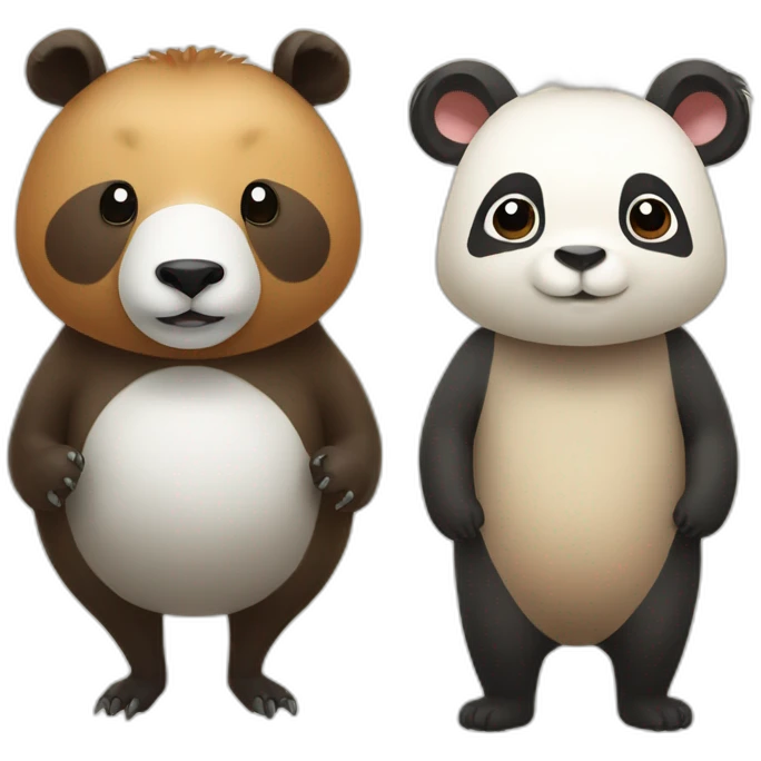 Panda and capybara  emoji