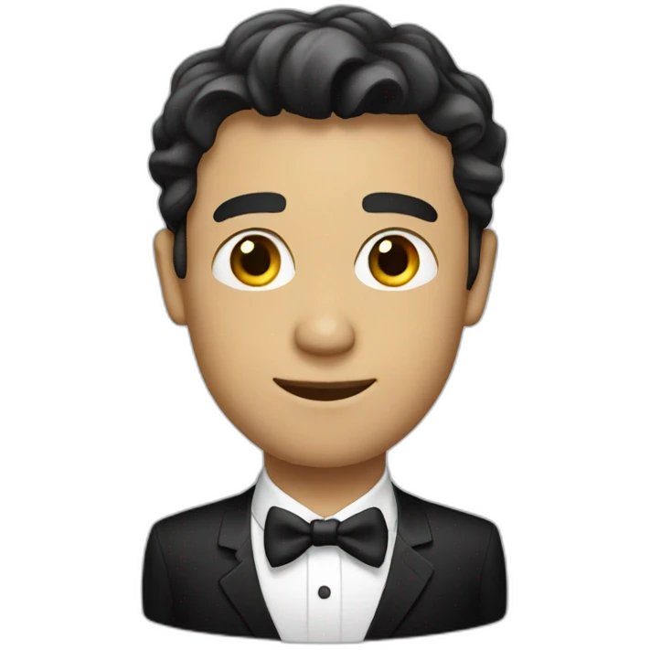 white man with black-tie emoji