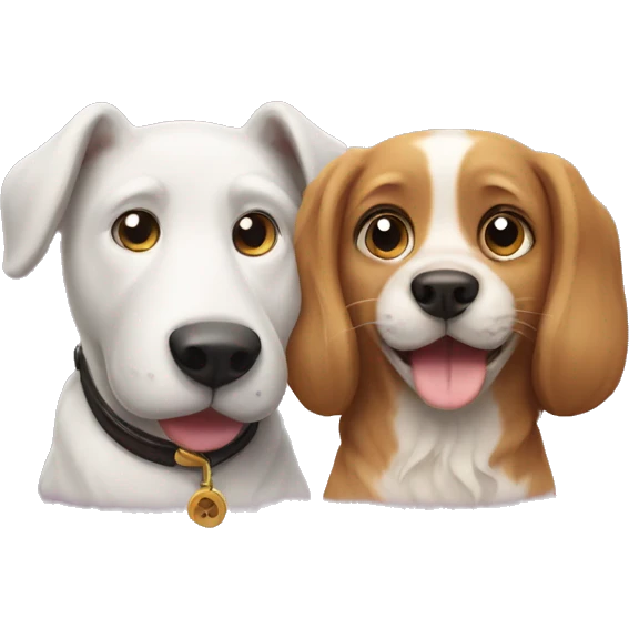 Cat and dog happy emoji
