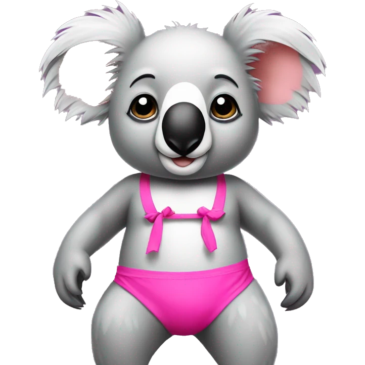 Koala with pink bikini emoji