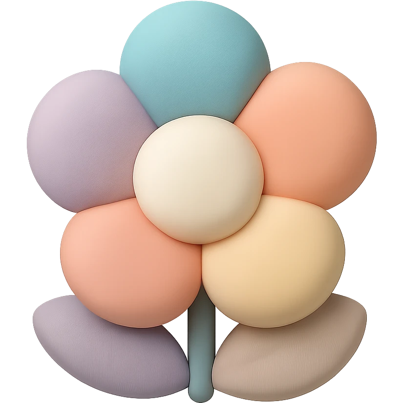 flower symbol, mochi illustration style emoji