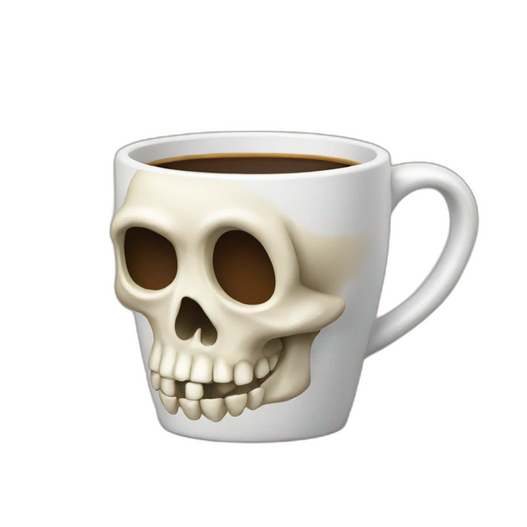 A skull as a coffee mug emoji