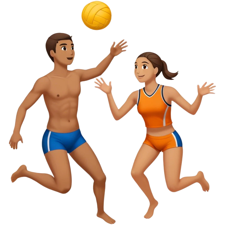 Two friends playing volleyball emoji