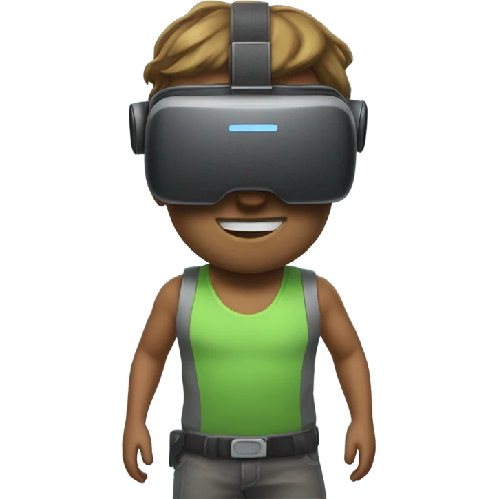 vr goggles with a full face and body as a game character emoji