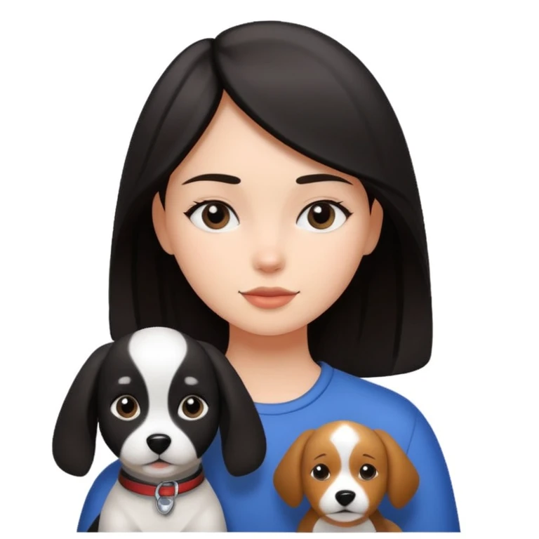 Black and White, dog  She is the girl emoji