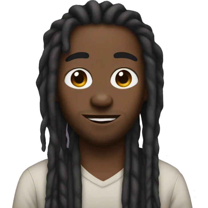 black guy with dreads and heart eyes emoji