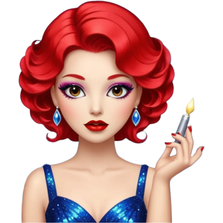 Představuji si mě jako glamourózní postavu, s výrazným make-upem a stylovým oblečením. Budu mít rtěnku v zářivé barvě, perfektně upravené vlasy a elegantní šaty. Pozadí bude plné třpytek a lesku, aby to podtrhlo mou módní vášeň. Styl bude spíše realistický, ale s nádechem fantazie a extravagance. 💅 emoji