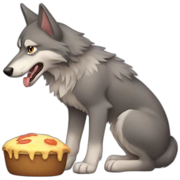 a wolf who eat bunny emoji