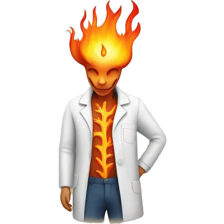 Anatomical hart with flame emoji