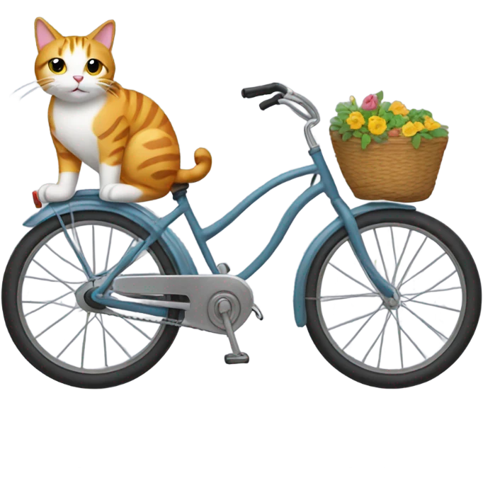 Bike with a cat riding it emoji