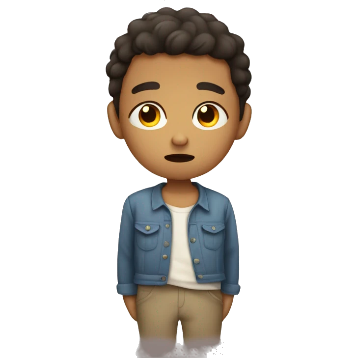 orphan who is sad and misses his parents  emoji
