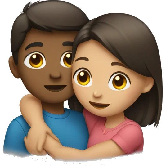 Girl hugging boy emoji