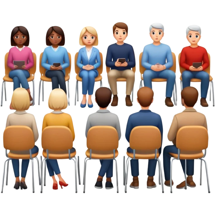 people facing away sitting in chairs emoji