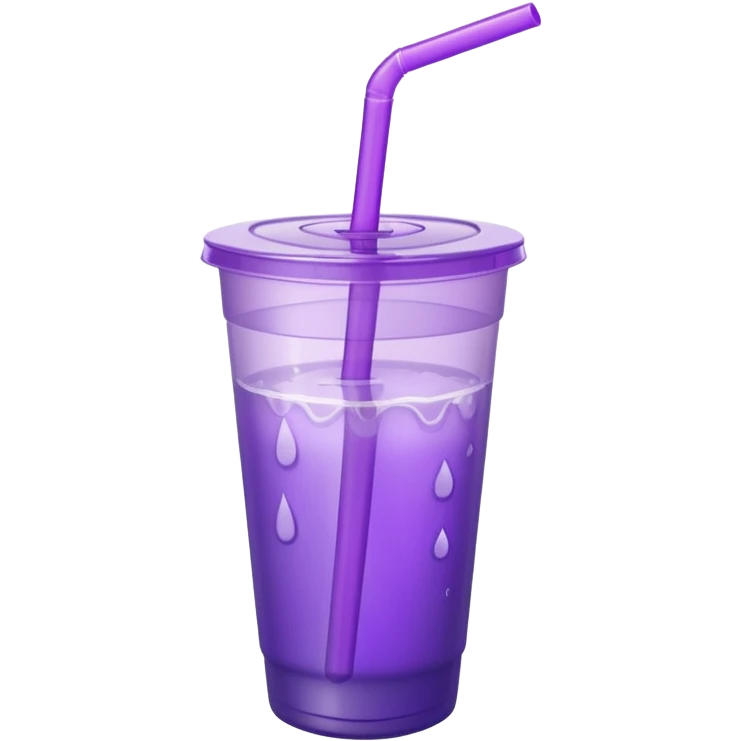 styrofoam cup with purple liquid and a straw emoji