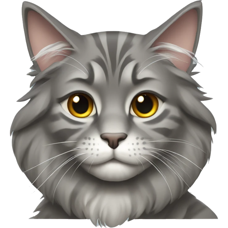 gray maine coon cat emoji