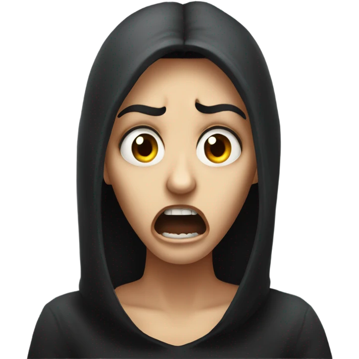 Horrified face dark gothic emoji