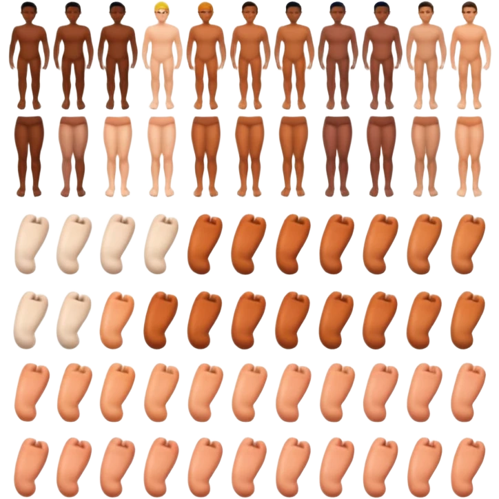 Create colour full 3d image of all body parts  emoji