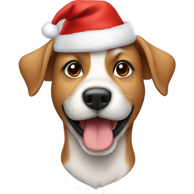 Dog with christmas hat  emoji