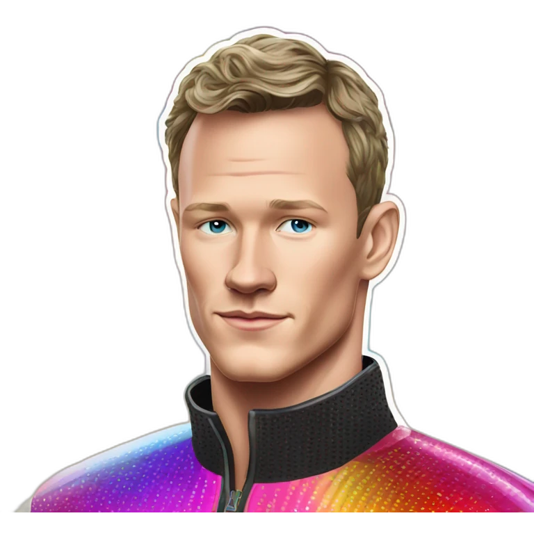 Fancy disco futuristic Jonathan Toews in rainbow bubble emoji