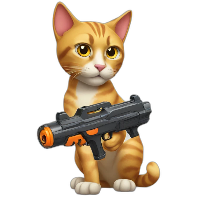 cat with nerf gun emoji
