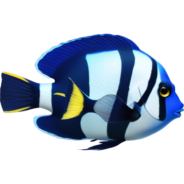 a marine fish named Blue Tang Fish focus on its coloration.  It looks like Dory in movie Finding Nemo.Please respect this fish‘s natural color. There is no white color on its body. emoji