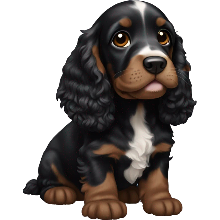 Black cocker spaniel puppy emoji