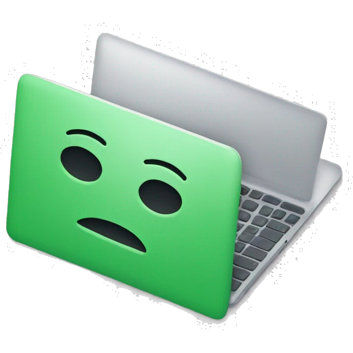 Laptop with Spotify emoji