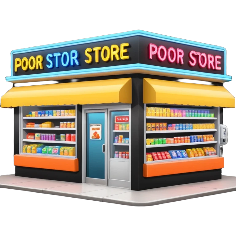 Convenience store named poor store and more emoji