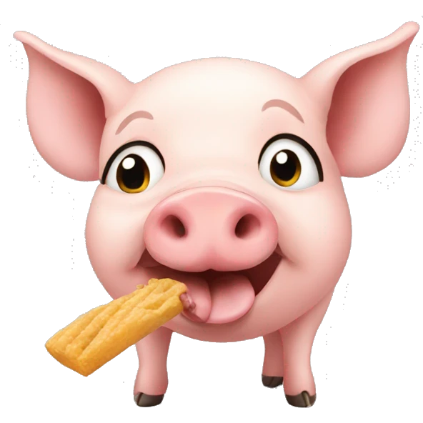 Pig eating emoji