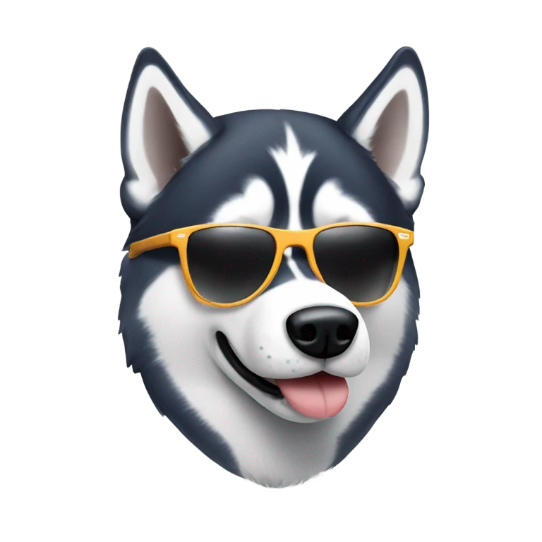 Husky wearing sunglasses emoji