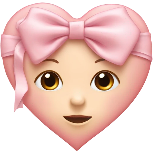 Baby pink heart with bow  emoji