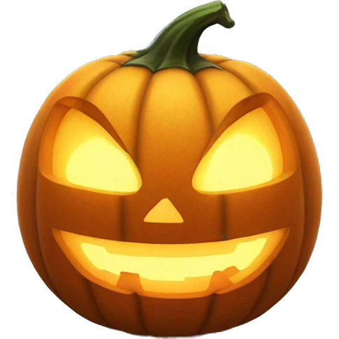 Cool glowing Jack-o-lantern emoji