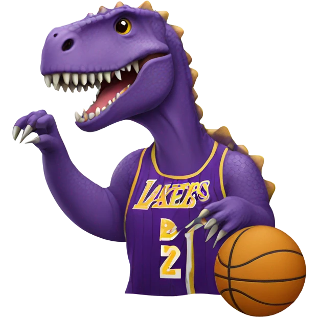 dinosaur wearing lakers  emoji