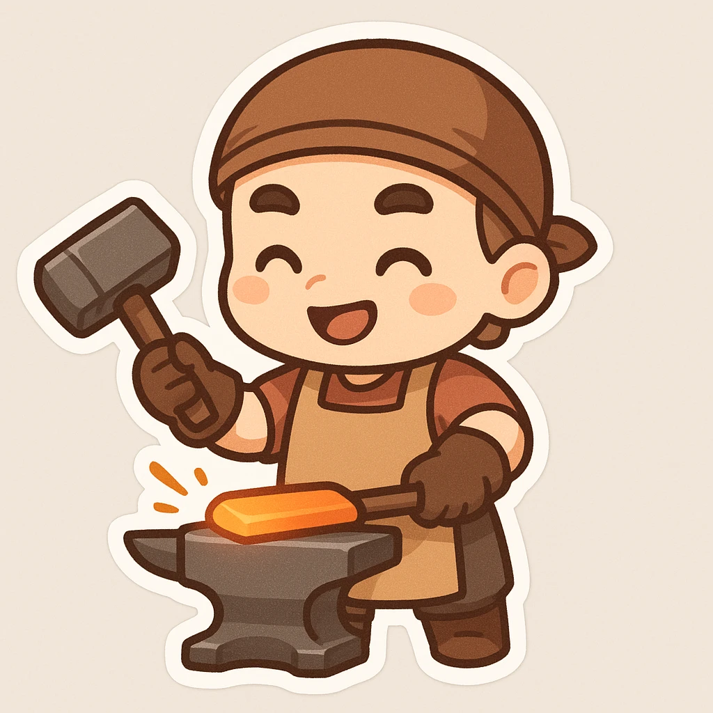 cartoony blacksmith emoji