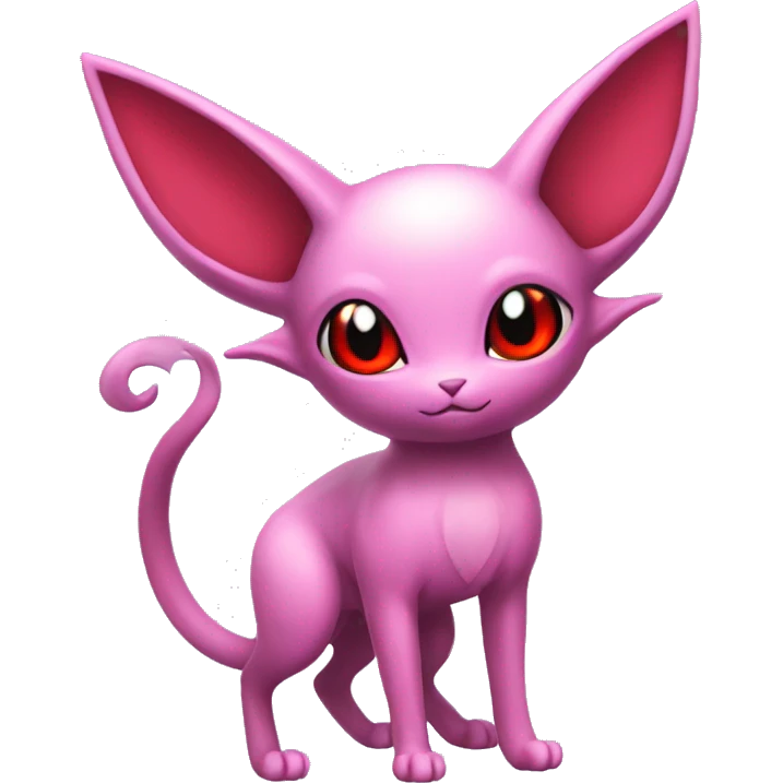 Pink Espeon Pokémon with red orb full body emoji