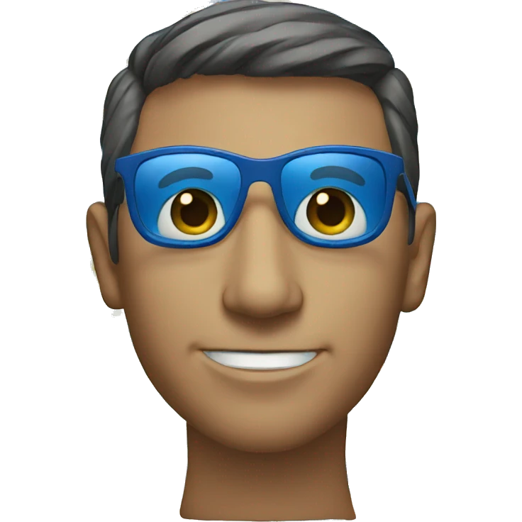 smiling male portrait on blue sunglasses  emoji