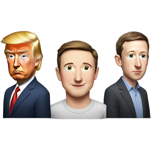 Trump Musk Zuckerberg emoji