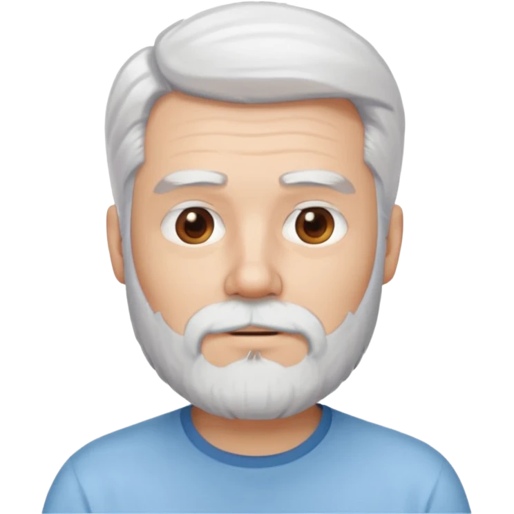 uomo capelli bianchi e barba con camicia azzurrina emoji