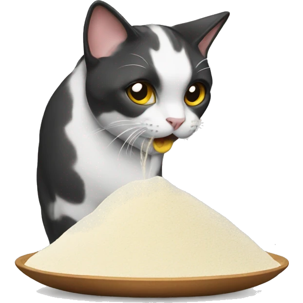 cat inhaling flour emoji