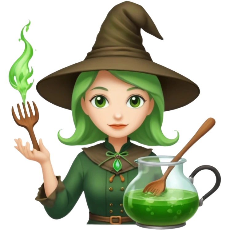 green witch cooking potion emoji